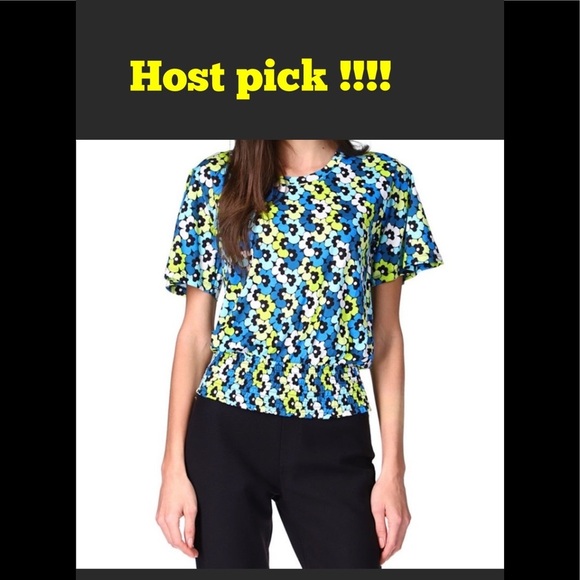 MICHAEL KORS printed smocked  waist top/M - Picture 1 of 6